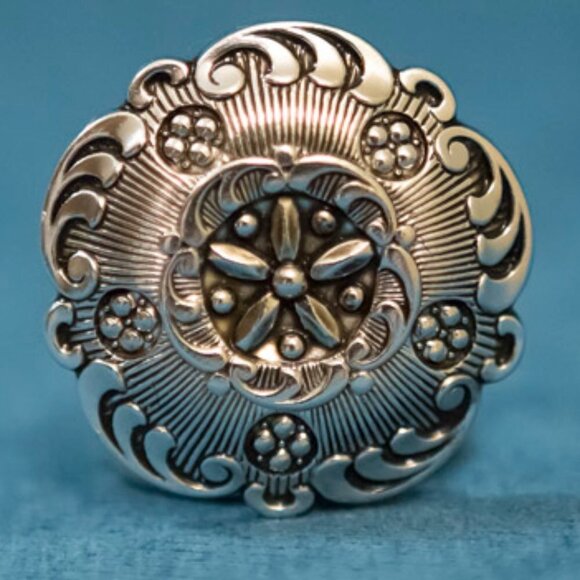 VINTAGE SIGNED WEST GERMANY SILVER TONE FILIGREE SCARF CLIP - Picture 1 of 4